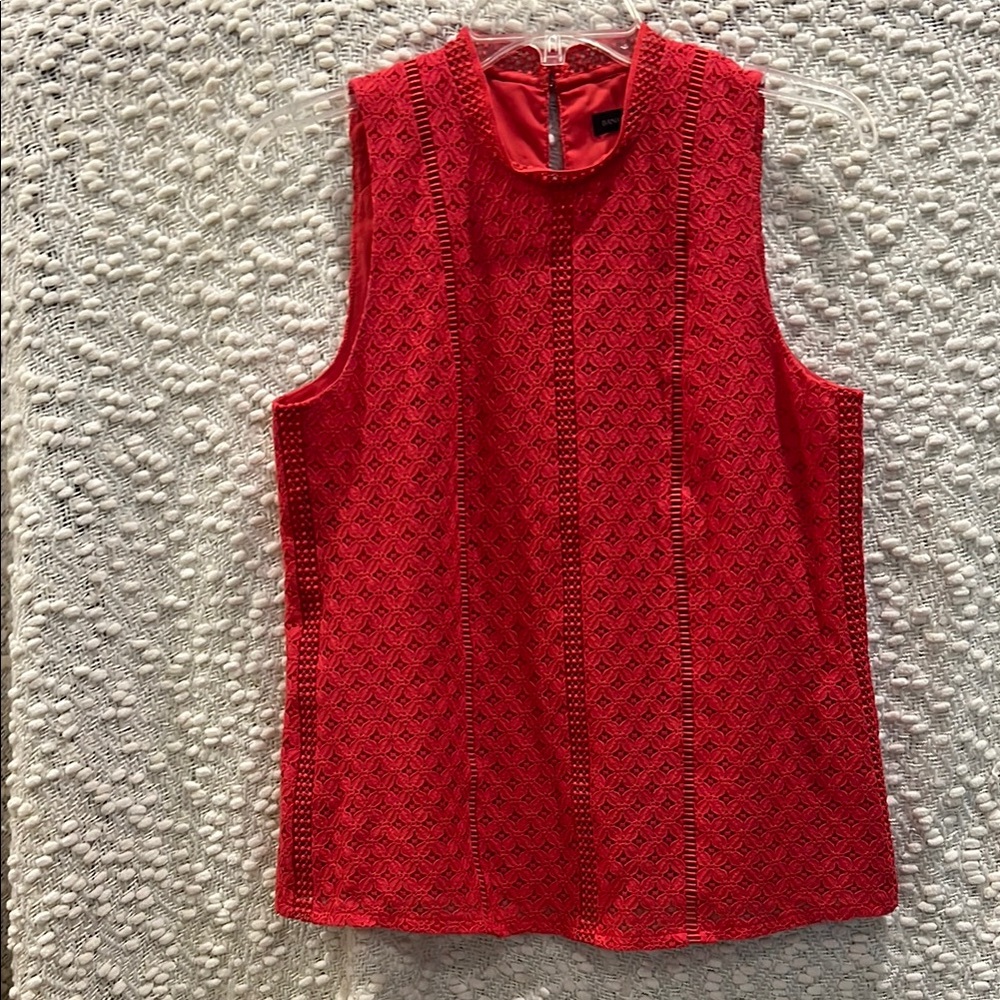 Banana Republic Red Lace Sleeveless Blouse